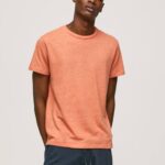 calabaza naranja camiseta de algodón liso Pepe Jeans 06X4995 hombres