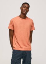 calabaza naranja camiseta de algodón liso Pepe Jeans 06X4995 hombres