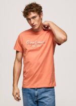 calabaza naranja playera con logo estampado Pepe Jeans 06X4991 hombres