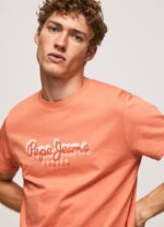 calabaza naranja playera con logo estampado Pepe Jeans 06X4991 hombres - Imagen 3