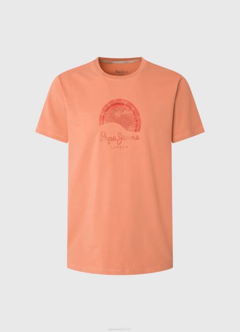 calabaza naranja playera con logo y efecto desgastado Pepe Jeans 06X4964 hombres - Imagen 5