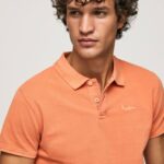 calabaza naranja polo de piqué con logo bordado Pepe Jeans 06X41095 hombres