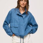 cambray chamarra de lino con corte holgado Pepe Jeans 06X4128 mujer