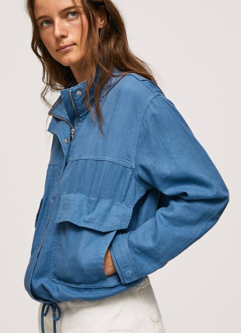 cambray chamarra de lino con corte holgado Pepe Jeans 06X4128 mujer - Imagen 3