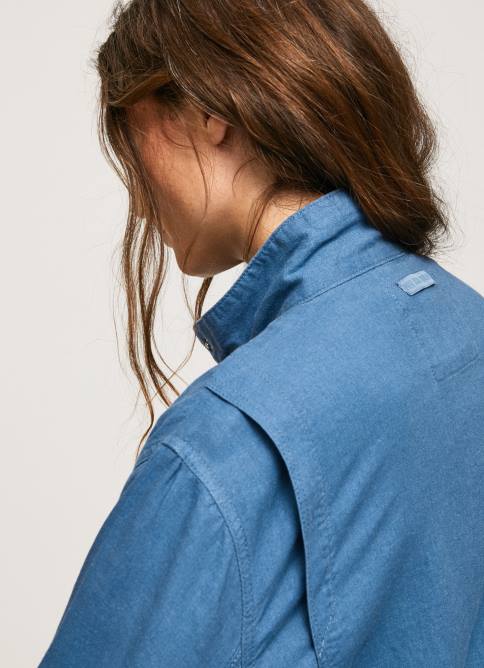 cambray chamarra de lino con corte holgado Pepe Jeans 06X4128 mujer - Imagen 5