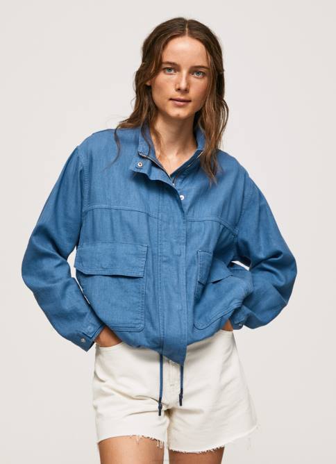cambray chamarra de lino con corte holgado Pepe Jeans 06X4128 mujer - Imagen 1