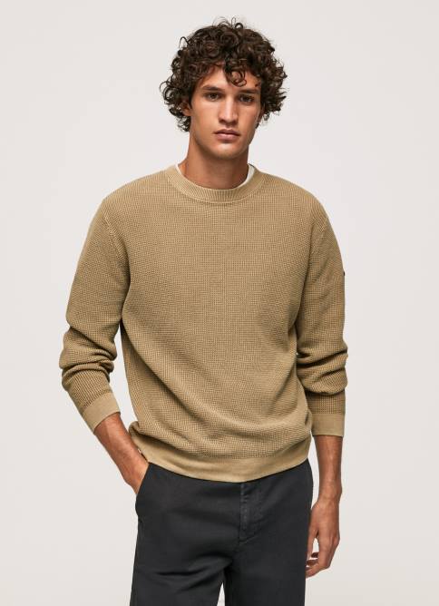 camello_jersey_de_punto_gofrado_pepe_jeans_06x4855_hombres.jpg camello jersey de punto gofrado Pepe Jeans 06X4855 hombres - Imagen 1