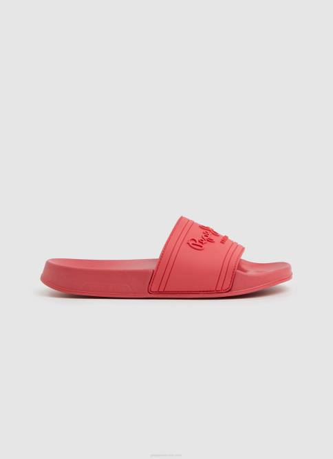 coral chanclas de playa con logo deslizante Pepe Jeans 06X4684 mujer - Imagen 1