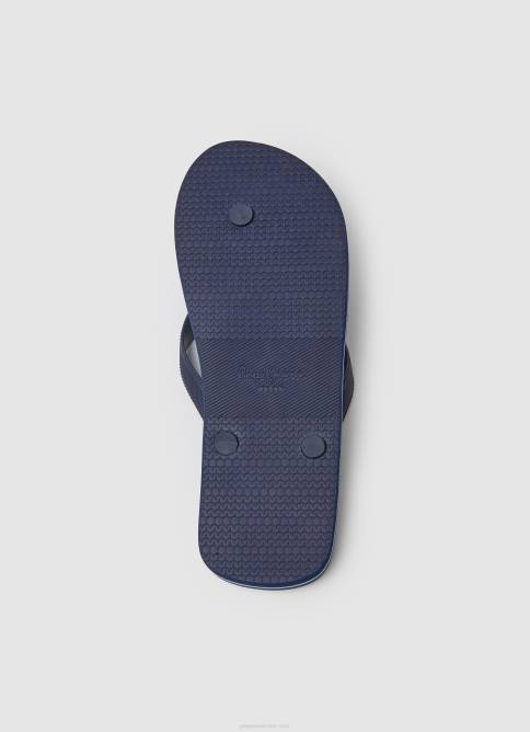 Denim oscuro chanclas de playa con logo de bay beach Pepe Jeans 06X41277 hombres - Imagen 5