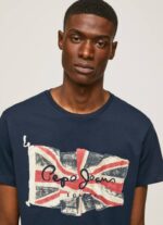 dulwich camiseta con el logo de la bandera y la bandera ondeando Pepe Jeans 06X4935 hombres