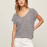 dulwich camiseta con estampado de rayas Pepe Jeans 06X4458 mujer