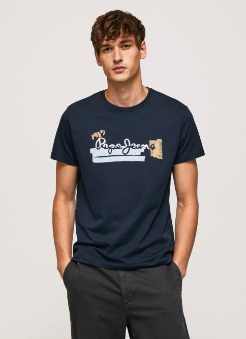 dulwich camiseta de algodón con logo de pinceles Pepe Jeans 06X4932 hombres - Imagen 3