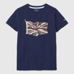 dulwich playera con logo y bandera Pepe Jeans 06X41624 chico