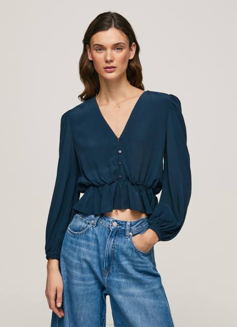 dulwich_top_corto_con_cuello_en_v_pepe_jeans_06x4325_mujer.jpg dulwich top corto con cuello en V Pepe Jeans 06X4325 mujer - Imagen 1
