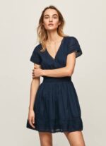 dulwich vestido de algodón con bordado de poeta Pepe Jeans 06X4220 mujer - Imagen 2
