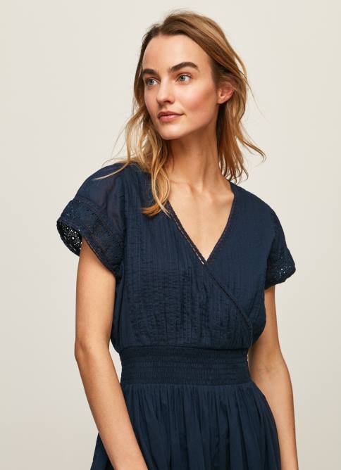dulwich vestido de algodón con bordado de poeta Pepe Jeans 06X4220 mujer - Imagen 3