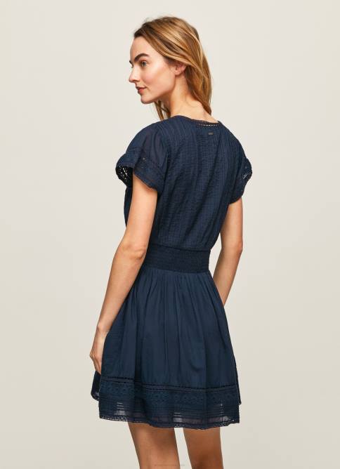 dulwich vestido de algodón con bordado de poeta Pepe Jeans 06X4220 mujer - Imagen 4