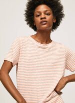 durazno camiseta con estampado de rayas Pepe Jeans 06X4386 mujer
