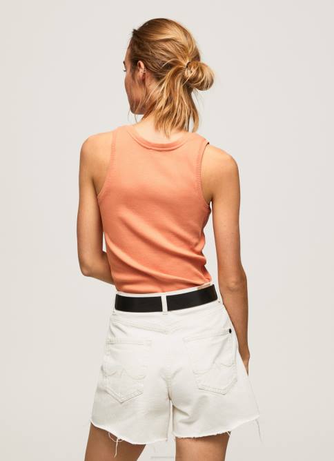 durazno camiseta de canalé con manga sisa Pepe Jeans 06X4398 mujer - Imagen 5