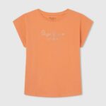 durazno playera con logo de strass Pepe Jeans 06X41451 chica