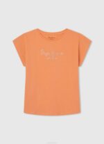 durazno playera con logo de strass Pepe Jeans 06X41451 chica