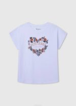 durazno playera con logo estampado Pepe Jeans 06X41454 chica - Imagen 4