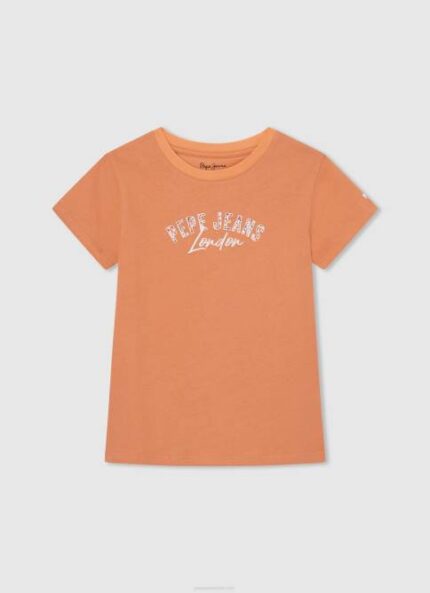 durazno playera con logo estampado Pepe Jeans 06X41454 chica