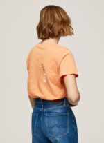 durazno playera con logo estampado Pepe Jeans 06X4394 mujer - Imagen 4