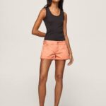 durazno shorts de algodón de corte estándar Pepe Jeans 06X4526 mujer