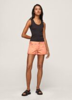 durazno shorts de algodón de corte estándar Pepe Jeans 06X4526 mujer