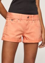 durazno shorts de algodón de corte estándar Pepe Jeans 06X4526 mujer - Imagen 3