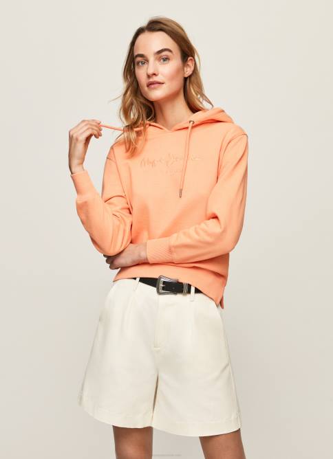 durazno_sudadera_con_capucha_de_algodon_pepe_jeans_06x4282_mujer.jpg durazno sudadera con capucha de algodón Pepe Jeans 06X4282 mujer - Imagen 1