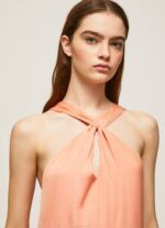 durazno vestido casey de raso liso Pepe Jeans 06X4187 mujer - Imagen 3