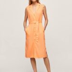 durazno vestido con cuello de solapa Pepe Jeans 06X4212 mujer
