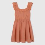 durazno vestido skater con cuello redondo Pepe Jeans 06X41401 chica