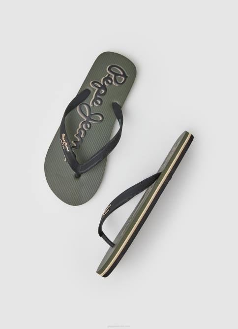 ejército chanclas de playa con logo de bay beach Pepe Jeans 06X41268 hombres - Imagen 2