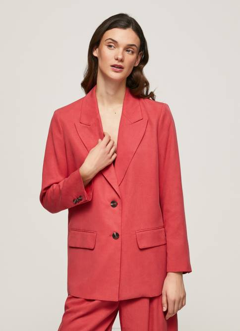 estudio rojo blazer de lino con corte holgado Pepe Jeans 06X4109 mujer - Imagen 2