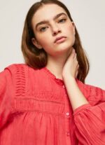estudio rojo blusa plisada con diseño calado Pepe Jeans 06X4321 mujer - Imagen 3