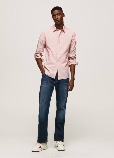 estudio rojo camisa percy de popelina con rayas de bengala Pepe Jeans 06X41074 hombres - Imagen 2