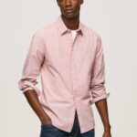 estudio rojo camisa percy de popelina con rayas de bengala Pepe Jeans 06X41074 hombres