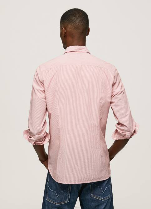 estudio rojo camisa percy de popelina con rayas de bengala Pepe Jeans 06X41074 hombres - Imagen 4