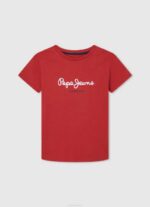 estudio rojo camiseta básica con logo Pepe Jeans 06X41625 chico