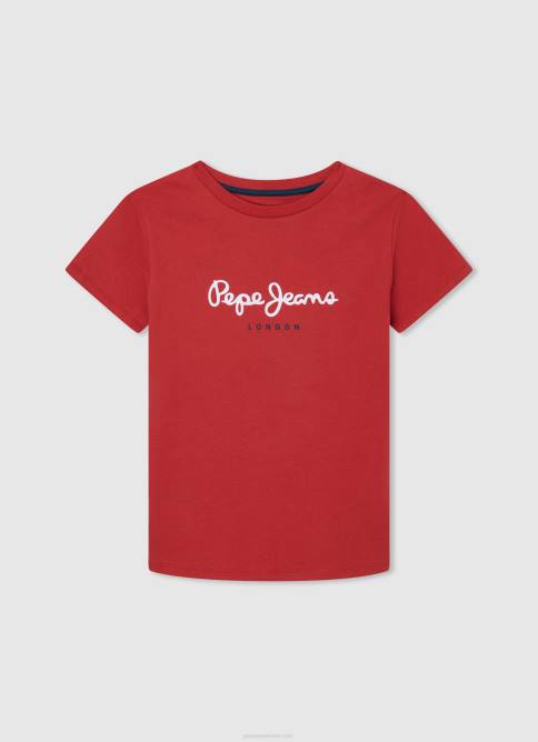 estudio_rojo_camiseta_basica_con_logo_pepe_jeans_06x41625_chico.jpg estudio rojo camiseta básica con logo Pepe Jeans 06X41625 chico - Imagen 1