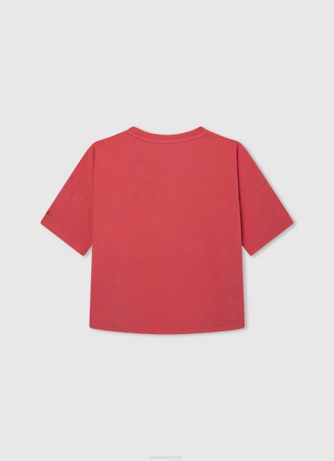 estudio rojo camiseta con estampado de amor Pepe Jeans 06X41444 chica - Imagen 2