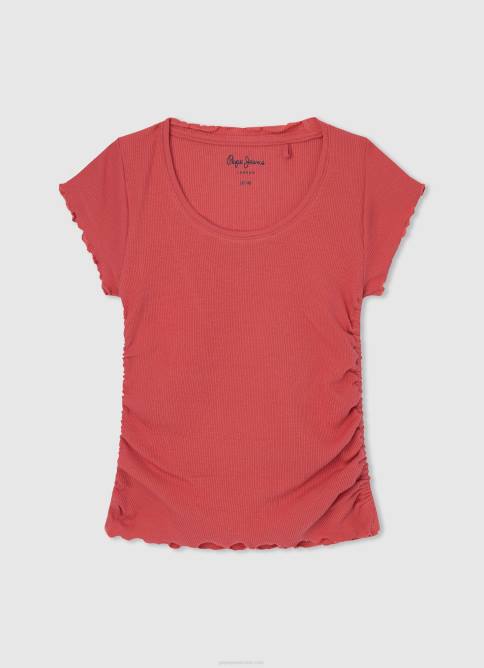 estudio rojo camiseta con estampado de amor Pepe Jeans 06X41444 chica - Imagen 4