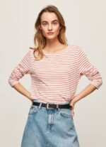 estudio rojo camiseta de manga larga a rayas Pepe Jeans 06X4395 mujer