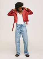 estudio rojo chaqueta biker de piel de cordero Pepe Jeans 06X4105 mujer - Imagen 2