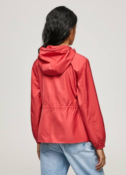 estudio rojo chaqueta cortavientos con capucha Pepe Jeans 06X4129 mujer - Imagen 4