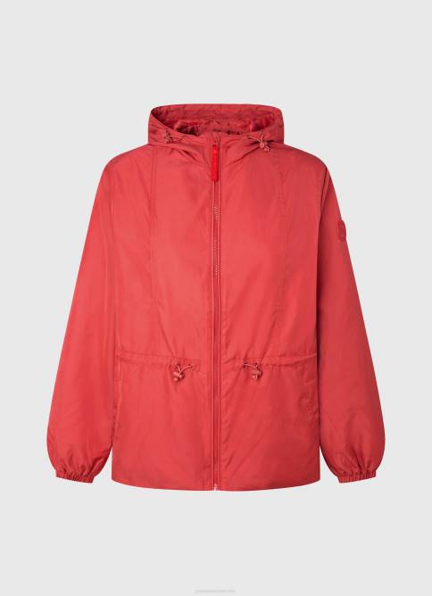 estudio rojo chaqueta cortavientos con capucha Pepe Jeans 06X4129 mujer - Imagen 5