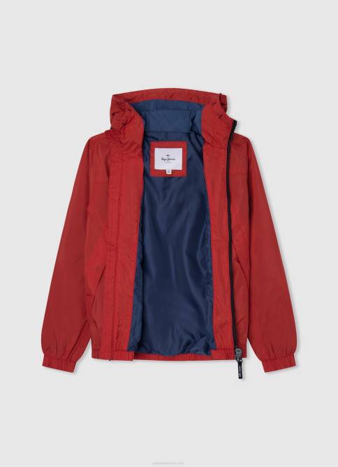 estudio rojo chaqueta cortavientos con capucha Pepe Jeans 06X41564 chico - Imagen 3